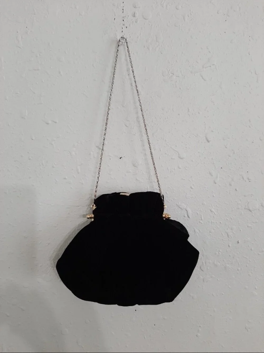 Vintage Vanessa velvet clutch mini purse on chain clasp coin evenings